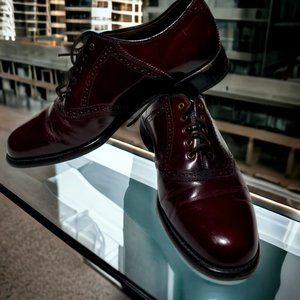 Keith Highlander Dress Shoes Burgundy Brown Leather Lace Up USA Men' Size -8 1/2